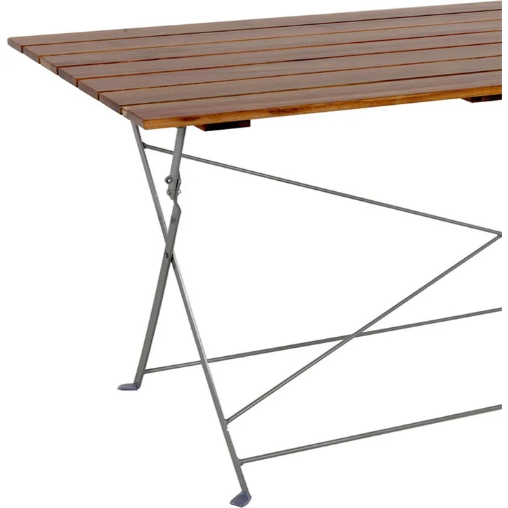 Biergarten Tisch Klapptisch Gartentisch Esstisch Akazie Stahl 120x70cm – Bild 5