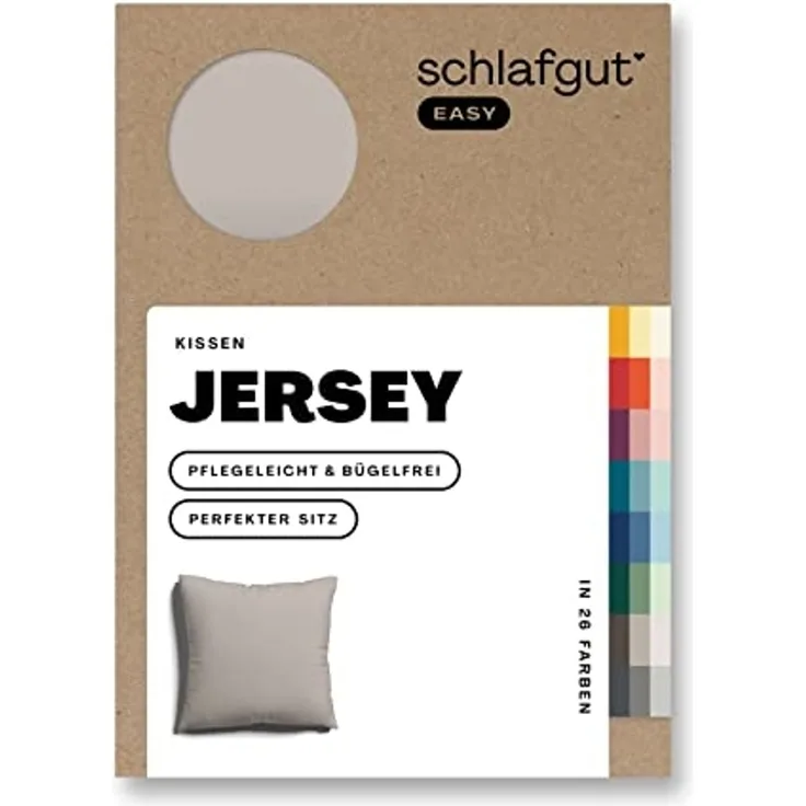 Schlafgut 'Easy' Kissenbezug, Jersey, Sand Mid, 80x80 cm