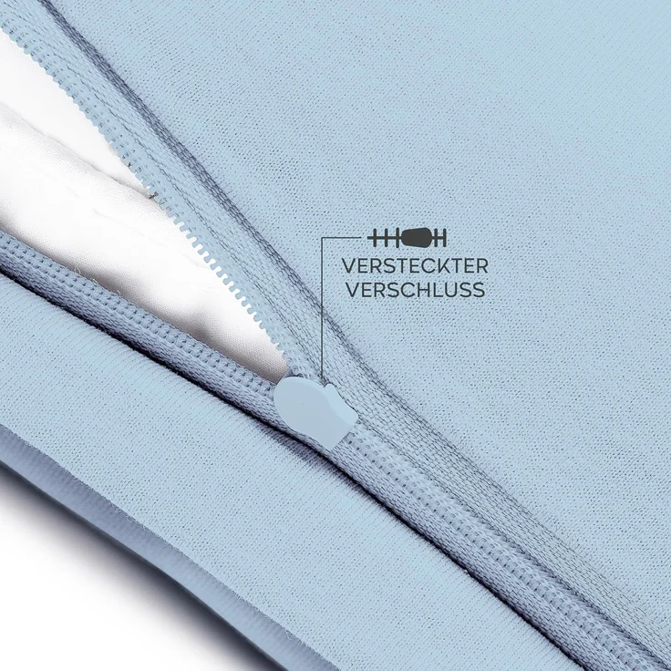 Twinzen® Kissenbezug 50x70 (2er-Set) - 100% Jersey Baumwolle 150 GSM Kissenbezüge - Blau - Für Kissenbezüge 50x70 cm - Kissenhülle - Kissenbezug mit Reißverschluss - Oeko-Tex Zertifiziert – Bild 4