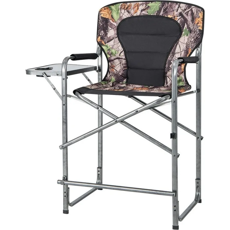 COSTWAY Campingstuhl Anglerstuhl, Faltstuhl, mit Tisch & Getränkehalter