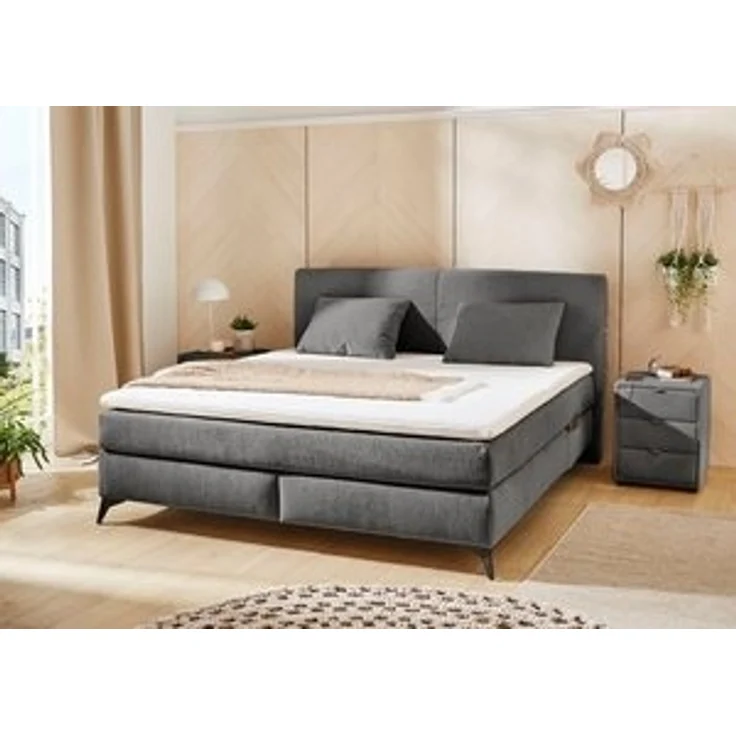 Jockenhöfer Gruppe Boxspringbett Kira in den Breiten 160x200 & 180x200cm, inkl. LED-Bel, USB-Ladeports, 7-Zonen-Matr, Topper, div. Härtegrade – Bild 6
