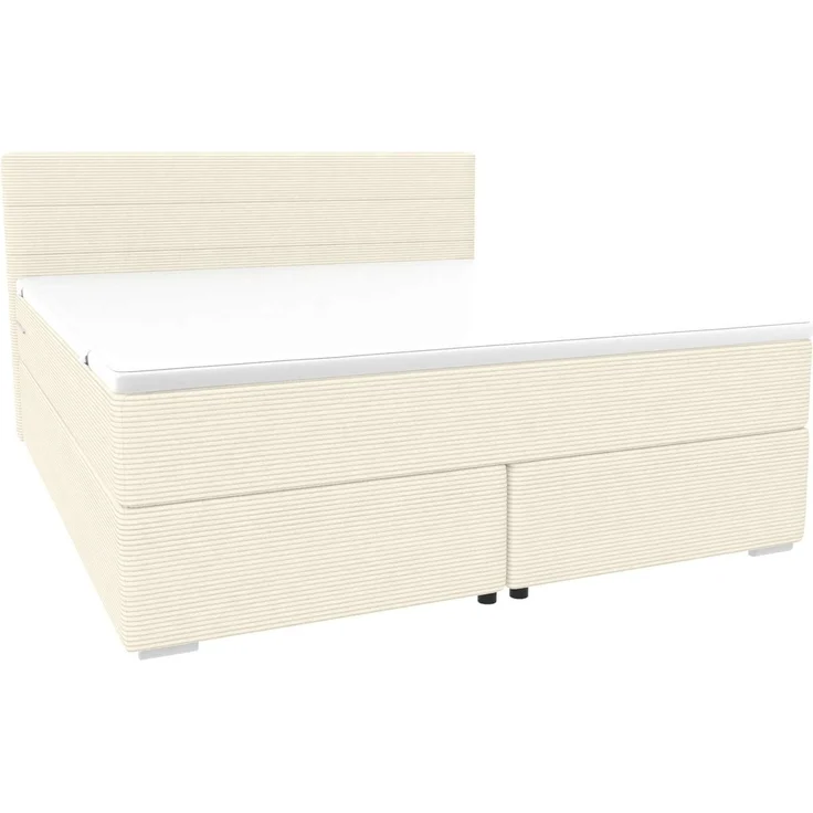 Sofa Dreams - Boxspringbett Valerio - Cordstoff - Greige - 200x200 cm – Bild 10