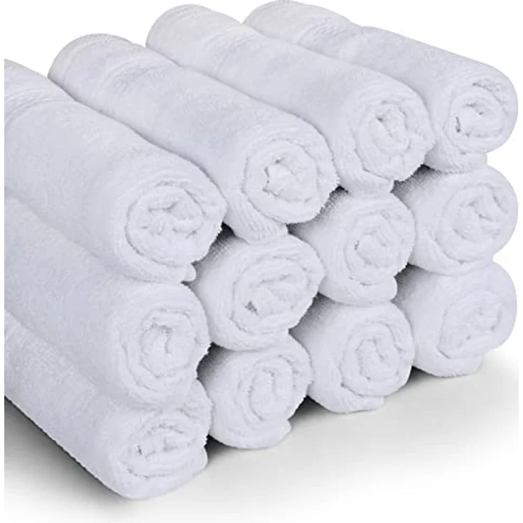 Utopia Towels - 12er Pack Seiftücher mit Aufhängeschlaufen 30x30 cm, aus 100% Baumwolle weiche und saugfähige Waschlappen für die Gesichtsreinigung (Weiß) – Bild 7