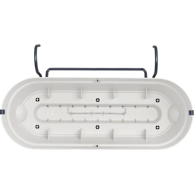 elho Vibia Campana Balkonkasten Allin1 50 mit Wasserreservoir - Blumentopf Balkongeländer - 100% recyceltem Plastik - Ø 50.4 x H 17.7 cm - Weiß/Seidenweiß – Bild 4