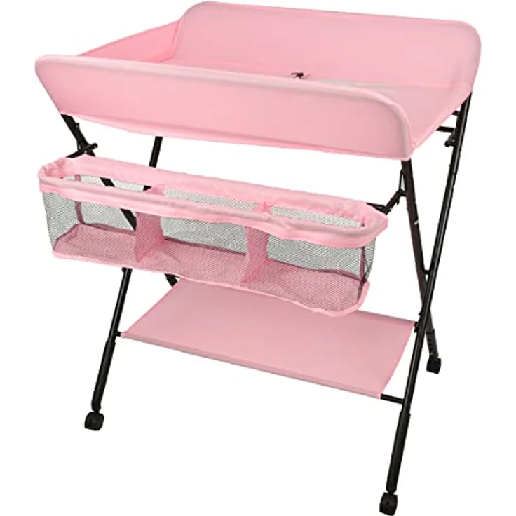 Faltbare Wickelauflage für Babys, Wickeltisch, 4-in-1, tragbar, höhenverstellbar, mit Netztaschen und platzsparender Aufbewahrung – Bild 9