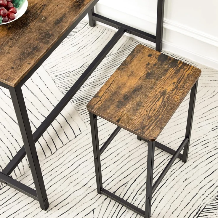 HOOBRO Barhocker, 2er-Set Barstühle, Barhocker mit unterschiedlich hohen Steigbügeln, Metallgestell, weiche Kanten, für Küche, Esszimmer, Wohnzimmer EBF34BY01G1 – Bild 7
