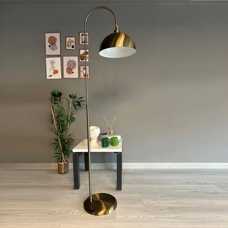 Bamyum Stehlampe Moderne Metall Stehlampe mit Dimmer, ohne Leuchtmittel, verstellbarer Lampenschirm – Bild 5