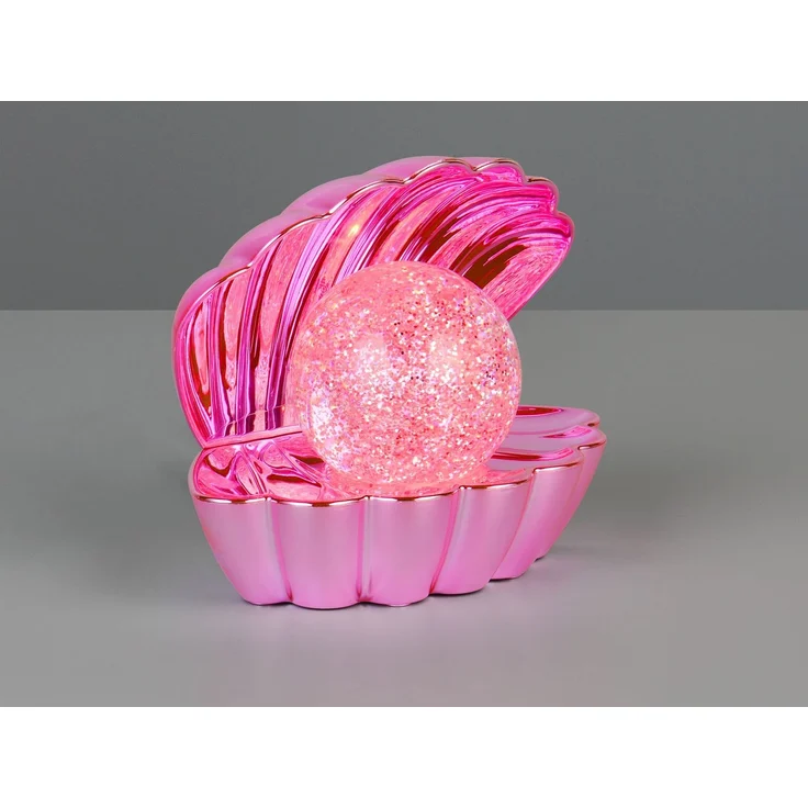 USB Muschel Tischlampe SHELLY Pink mit RGB Beleuchtung, Höhe 14cm – Bild 3