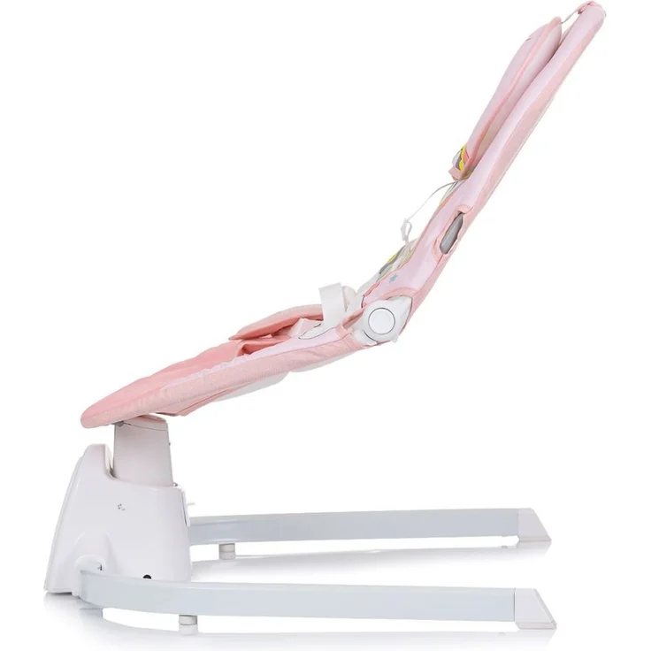 Chipolino Babywippe Oasis Fernbedienung, Timer, Moskitonetz, Gurt, Plüschtiere pink – Bild 2