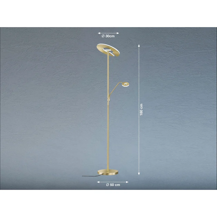 Fischer & Honsel 40316 Stehleuchte Dent 2-flammig messing matt 180 cm CCT – Bild 6