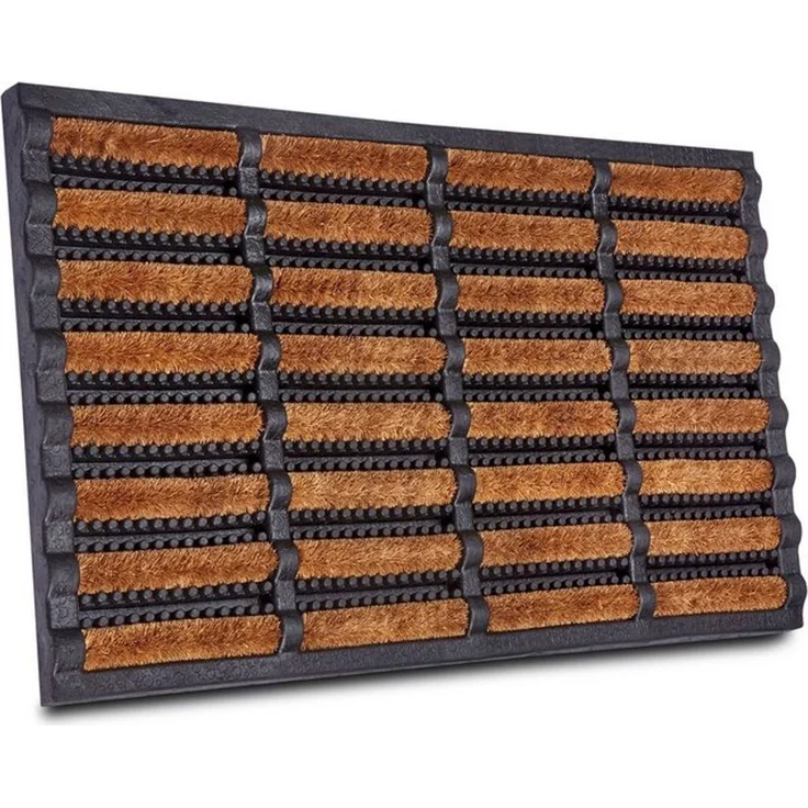 Hanse Home Brushes Fußmatte Kokos und Gummi 40x60cm – rutschfeste Schmutzfangmatte für Innen und Außen, Fußabtreter mit Kokosbürsten Türmatte Wetterfest Schmutzabtreter Outdoor – Schwarz Natur – Bild 4