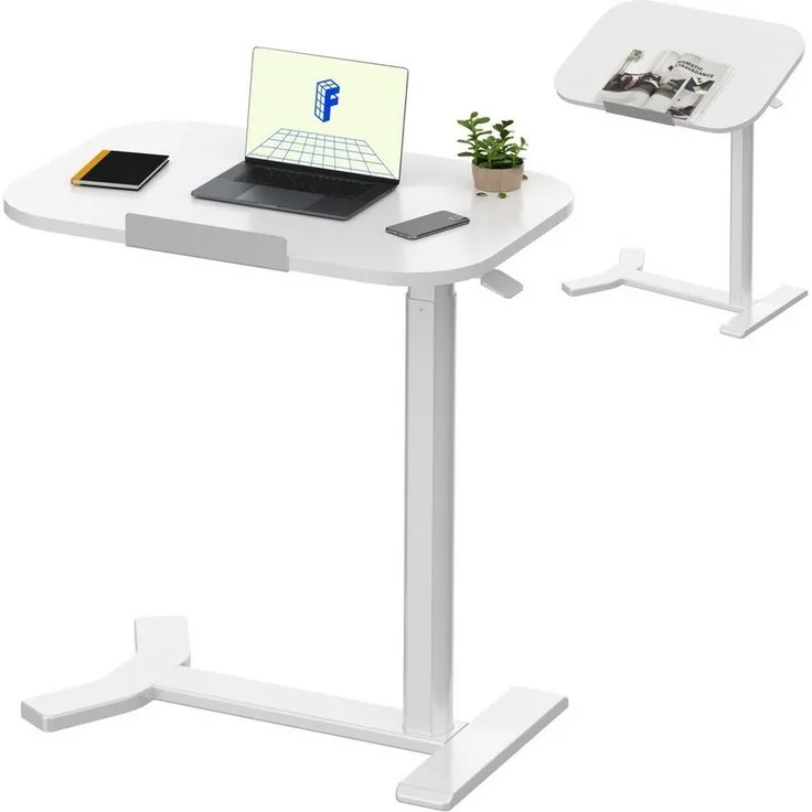 FLEXISPOT Beistelltisch Höhenverstellbar Betttisch mit neigbarer Tischplatte, Laptoptisch (C-Form, ideal für Sofa, Bett & Lesestunden), mit stufenloser Höhenverstellung, 360° Rollen & einfacher Montage