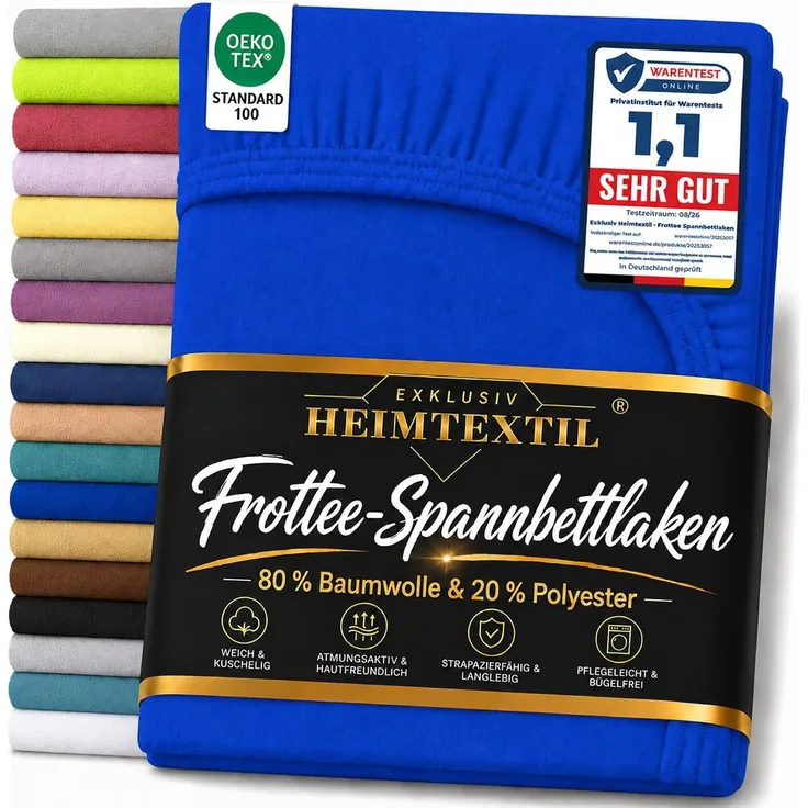 EXKLUSIV HEIMTEXTIL Frottee Spannbettlaken Premium 60 -70x140 cm Royalblau