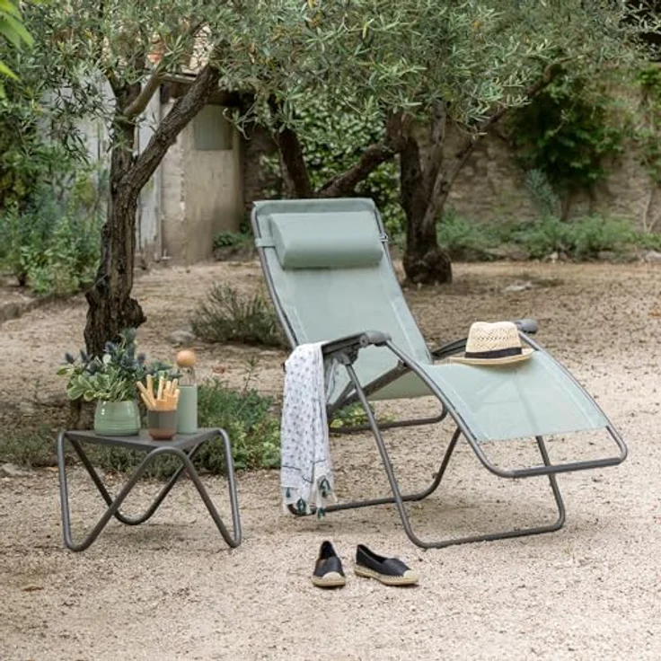 Lafuma RSXA Clip Moos Titane, Relaxliege Batyline® Iso mit stufenlos verstellbarem Rahmen und Oeko-Tex® Zertifikat – Bild 2