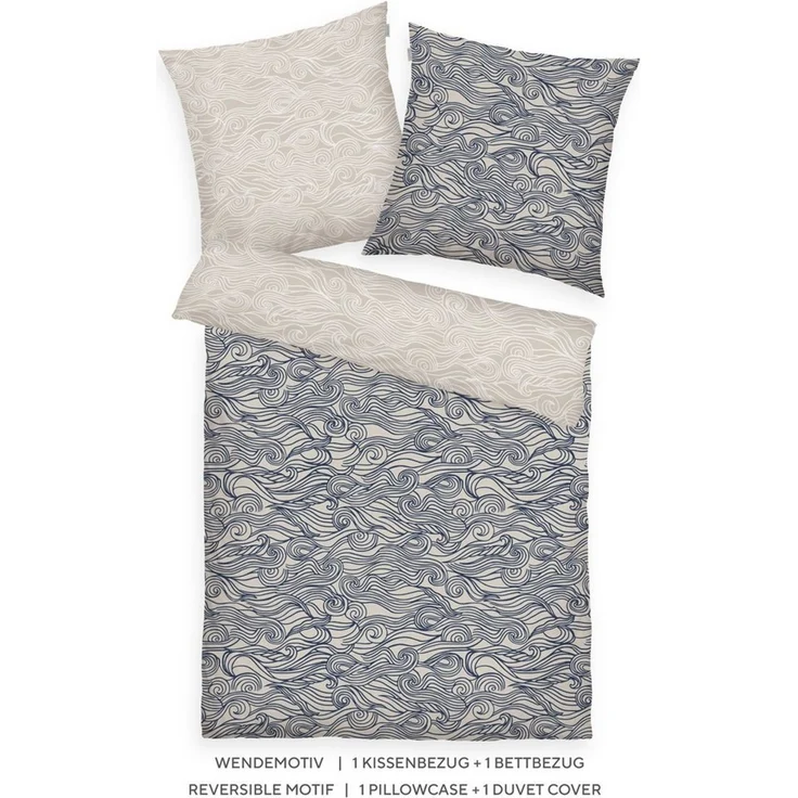 TOM TAILOR HOME Bettwäsche WAVES, Renforcé, 2 teilig, new bedroom, gewebtes Label – Bild 2