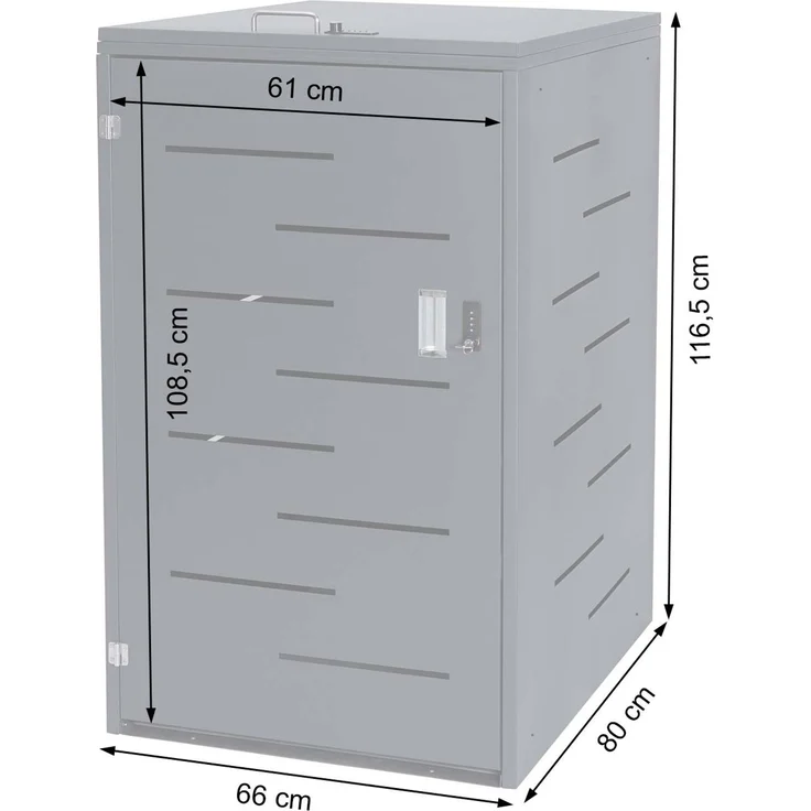 Mülltonnenverkleidung HWC-E83, Mülltonnenbox Mülltonnenabdeckung, erweiterbar 117x66x80cm ~ anthrazit, Stahl 33kg – Bild 4
