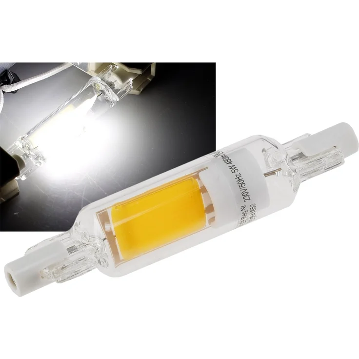 LED Strahler R7s "Glas RS78"360°, 510lm, 78mm, 4000k / neutralweiß – Bild 1