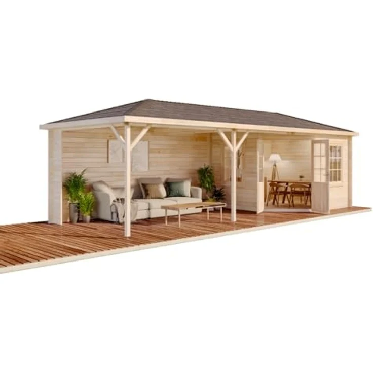 Alpholz Gartenhaus Modell Mississippi - 40 Gartenhaus aus Holz in Pinie Holzhaus mit 40 mm Wandstärke inklusive Terrasse Blockbohlenhaus mit Montagematerial – Bild 3