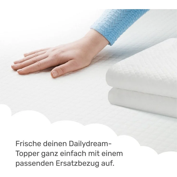 Dailydream, Topper Ersatzbezug Matratzentopper Pure, 3-seitiger Reisverschluss, allergiker geeignet, waschbar – Bild 2