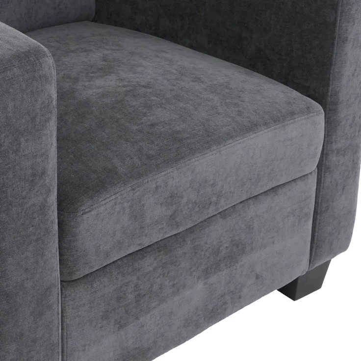 Sessel Lille, Loungesessel Polster-/Cocktailsessel, Nosagfederung Stoff/Textil Chenille (260g/m²) ~ dunkelgrau – Bild 8