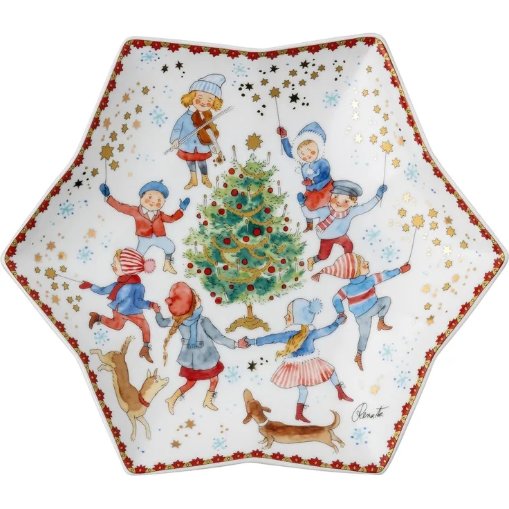 Hutschenreuther Sternschale Sammelkollektion 23 Weihnachtsklänge, Servierschale, Porzellan, Mehrfarbig, 24 cm, 02473-727448-25381