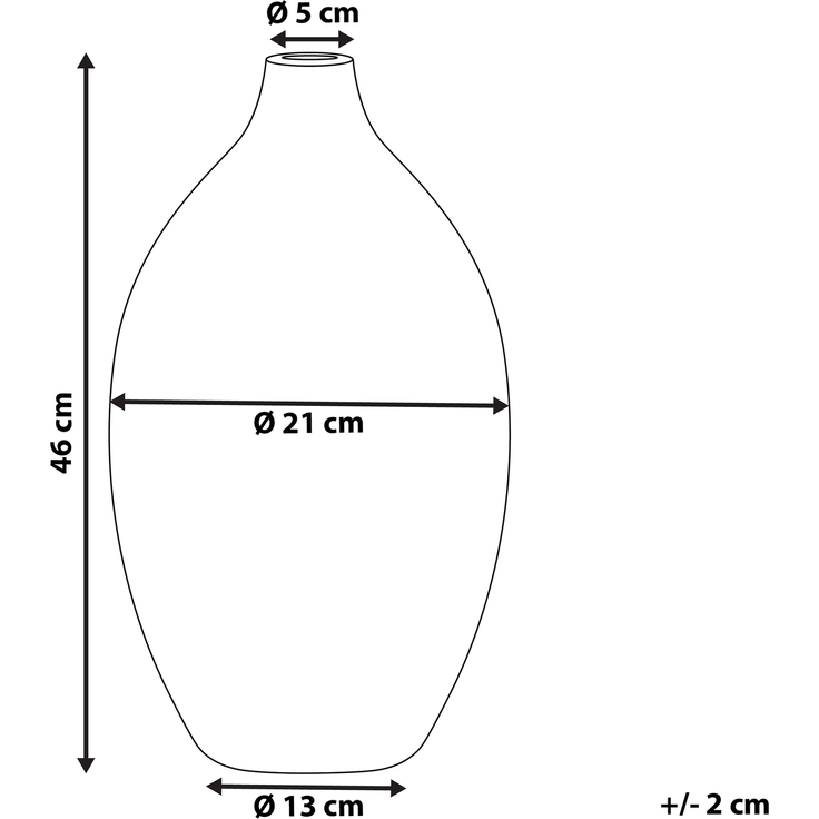 Dekovase BAEZA 46 cm Keramik Weiß – Bild 2