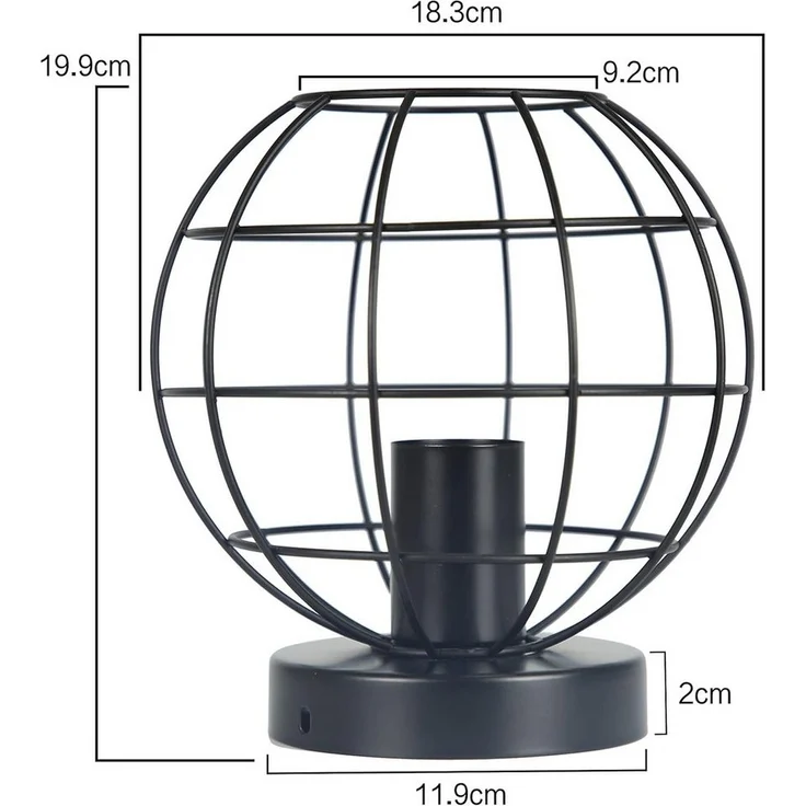 Nettlife Deckenleuchte Vintage Schwarz Metall E27 Rund für Flur Wohnnen, Industrial, LED wechselbar, Küche Schlafzimmer Wohnzimmer Esszimmer – Bild 2