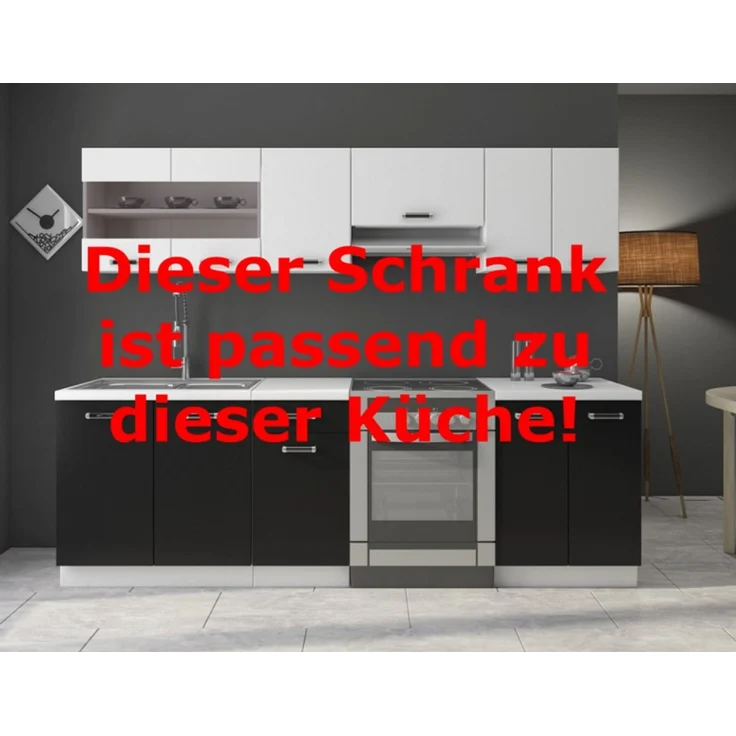 Küchen Eckunterschrank 89x89 cm für das Modell „Omega 240 Schwarz + Weiß“ – Bild 2