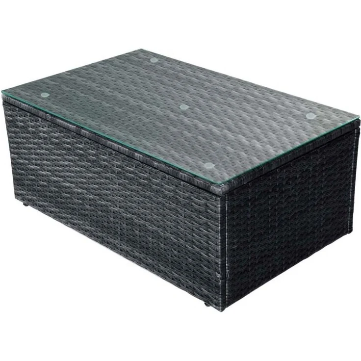 vidaXL 4-tlg. Garten-Lounge-Set mit Auflagen Poly Rattan Schwarz 42586 – Bild 2