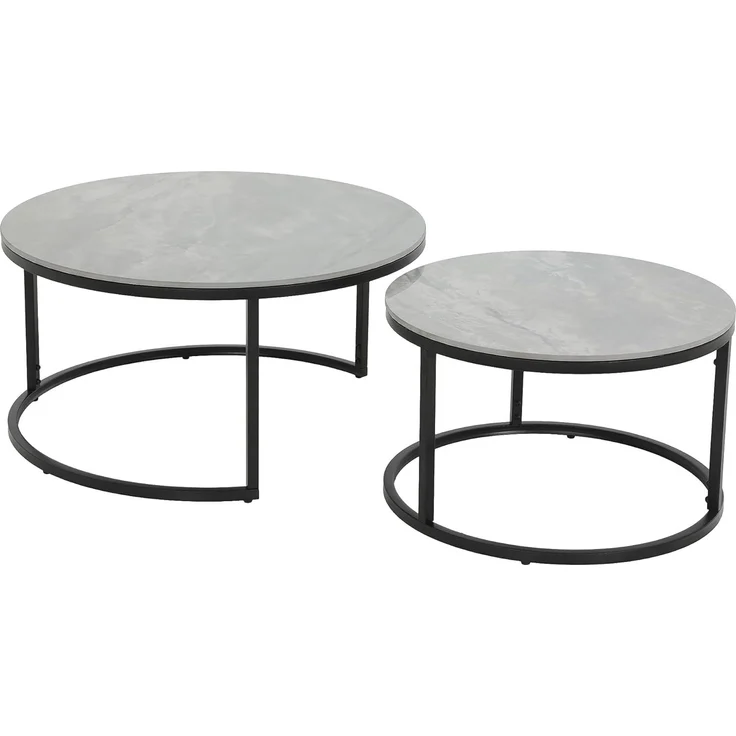 Couchtisch Luis - Marmoroptik Grau / Schwarz - 2-teilig – Bild 5