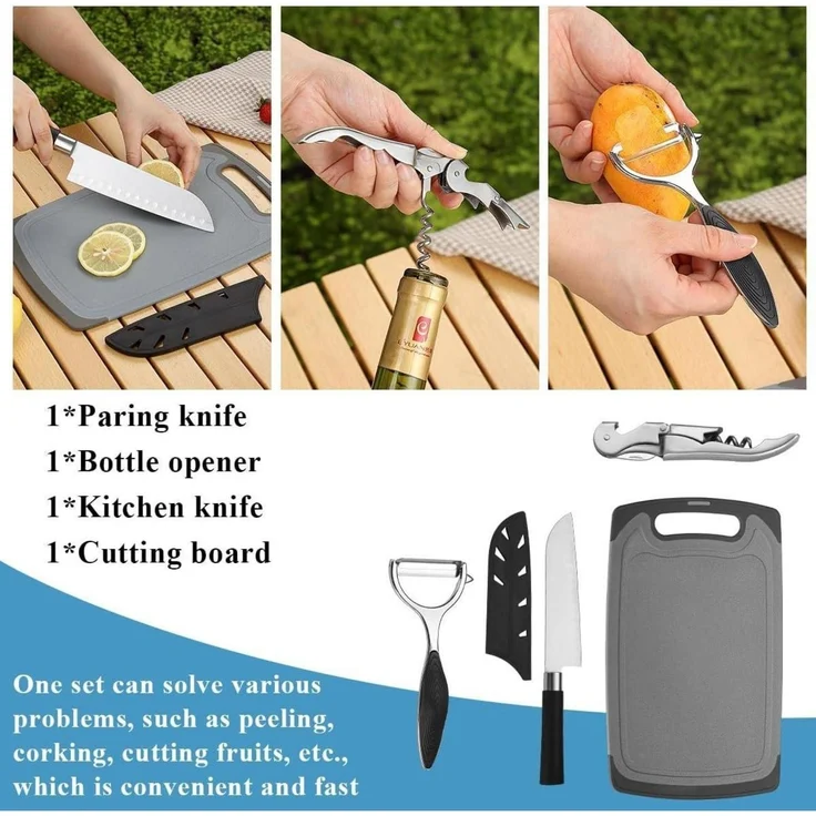 Camping Kochgeschirr Set 15-teilig Edelstahl Backpacking Grillen Wanderungen – Bild 4