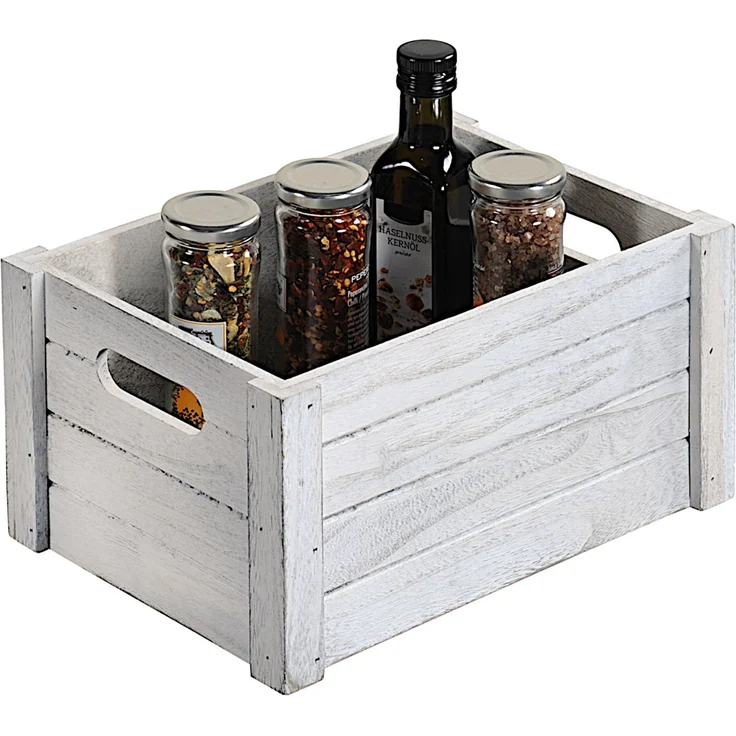 KESPER Aufbewahrungsbox 66451 aus Pappel-Sperrholz, Antik weiß / Allzweckkiste 30,5 x 20,5 x 16 cm / Holzkiste – Bild 2