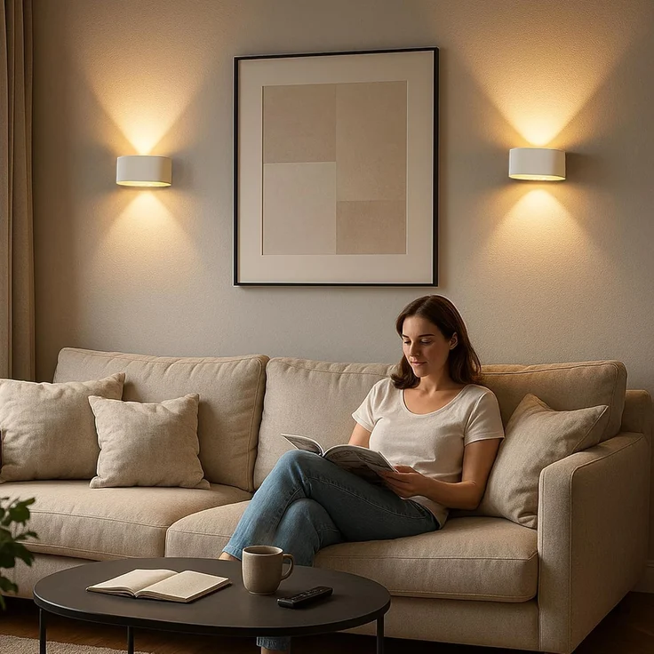 SSC-LUXon LED Wandleuchte JOBERO Wandlampe weiß gold Up & Down mit G9 LED warmweiß 3W, Warmweiß – Bild 2