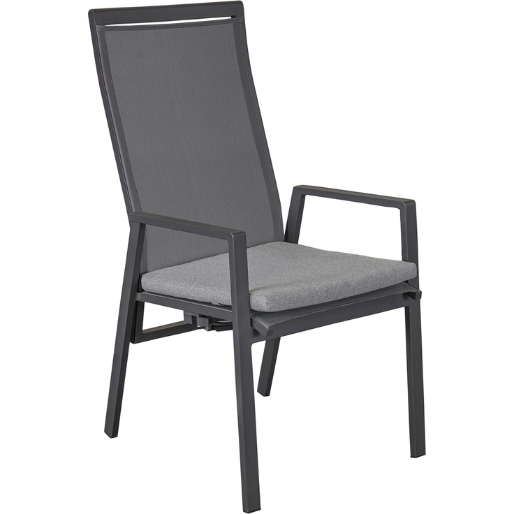 SUNFORT Positionsstuhl, 2 Stück, Gestell: Aluminium anthrazit, inklusive Sitzkissen hellgrau