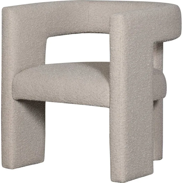 Sessel Tiwa aus Boucle-Stoff, Beige