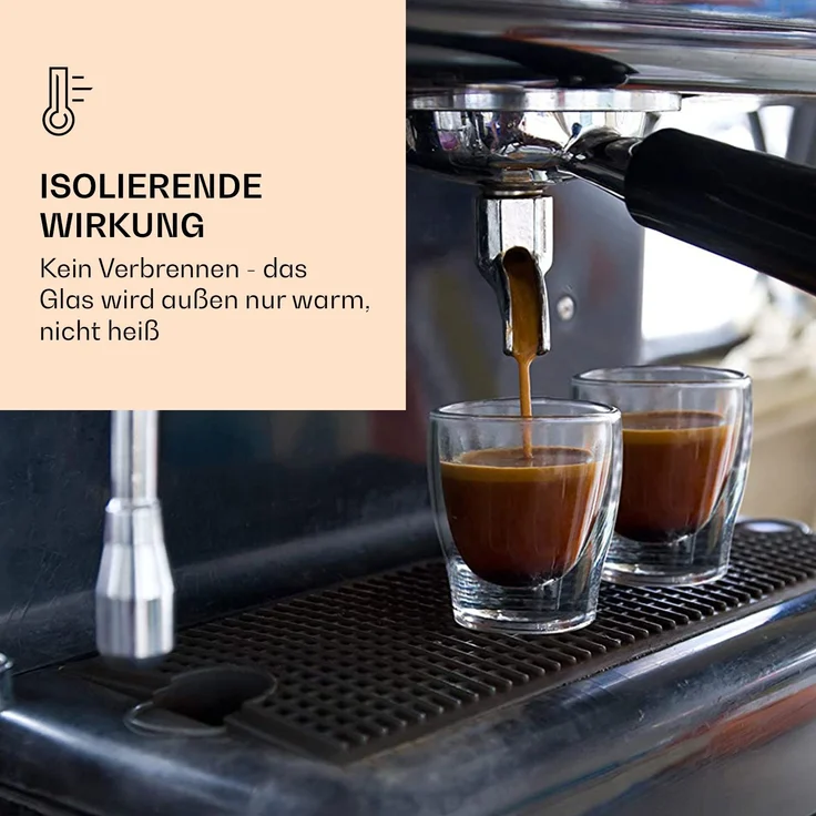 DUOS doppelwandiges Glas 80 ml Trinkglas Espresso Borosilikatglas Transparent – Bild 2