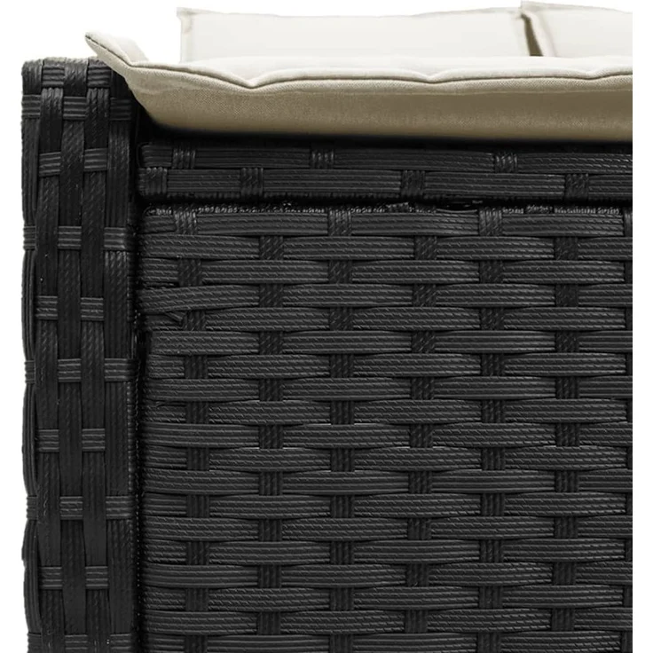 vidaXL Doppel-Sonnenliege mit Kissen Schwarz Poly Rattan 368628 – Bild 6
