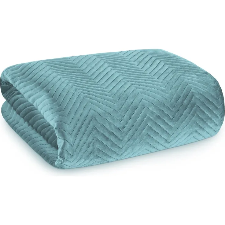 Tagesdecke Velours Samtdecke Gesteppt Steppdecke Klassische Decke SOFIA minze 220x200 cm minze