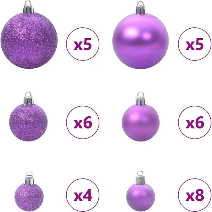 vidaXL Weihnachtsbaum mit LED-Beleuchtung Rosa 150 cm PVC und Stahl 3396422 – Bild 7