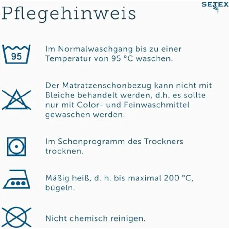 SETEX Molton Matratzenschutz, Eckgummis, 100 % Baumwolle, Naturfarben, 100x200 cm – Bild 9