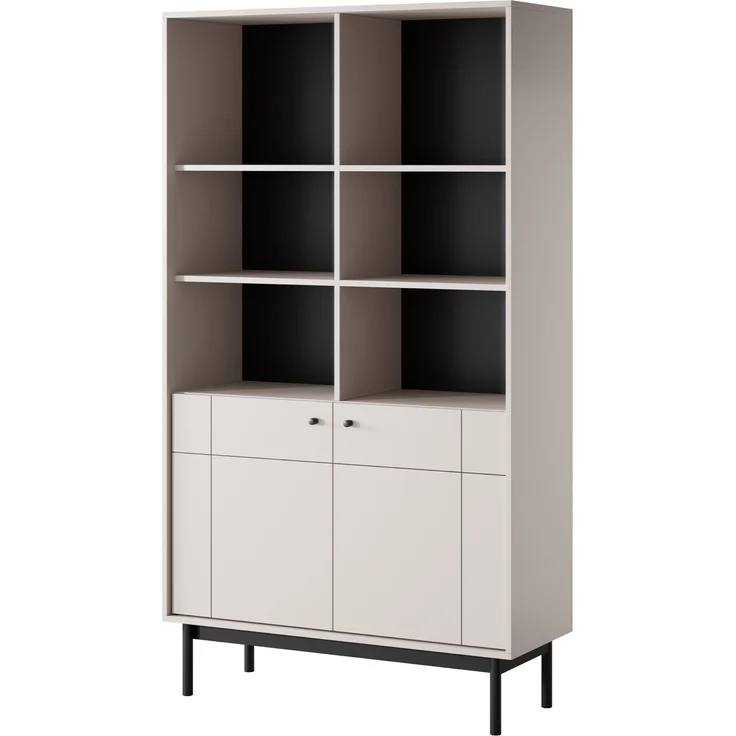 Selsey 'Japandies' Bücherregal, greige, ca. 185 x 104 x 39 cm – Bild 3