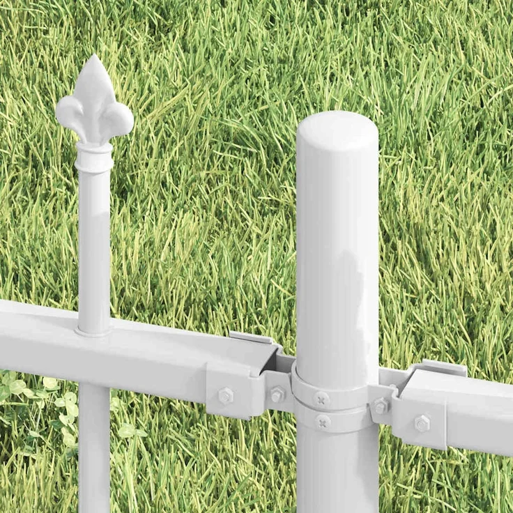 vidaXL Gartenzaun Woerden Weiß 240 x 115 cm Pulverbeschichteter Stahl 42003968 – Bild 3