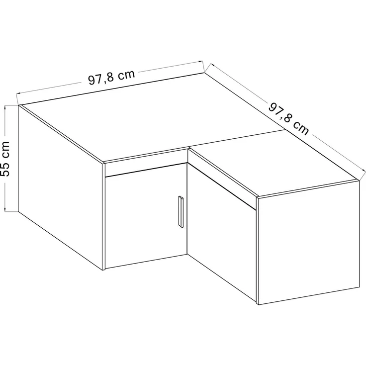 AX LIVING Eck Schrankaufsatz Storicos Eiche Sonoma 97,8 x55,0 x97,8cm – Bild 2