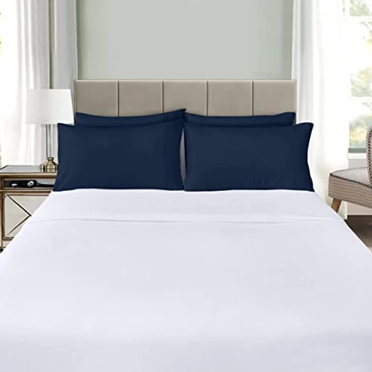 Utopia Bedding King-Kissenbezüge – 4er-Pack – Hotelverschluss – weicher, gebürsteter Mikrofaserstoff – schrumpf- und farbecht, Kissenbezüge, Kingsize, 20 X 40 Inches (Marineblau) – Bild 7