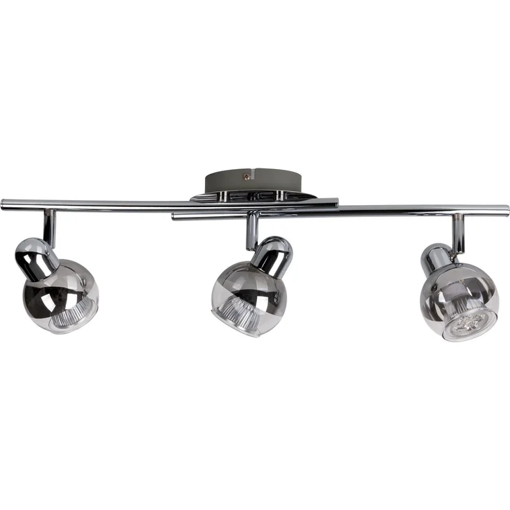 näve Deckenspots Boccia, LED wechselbar, Warmweiß, 1flg. incl. LED GU10 6W, chrom, Glasschirm, verstellbarer Spot, D:14cm – Bild 3