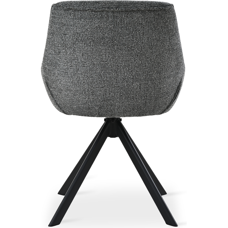 GOEURVANT 1370 Esszimmerstühle 2er-Set mit Armlehnen, 360° Drehbar, Chenille - Schiefergrau – Bild 5