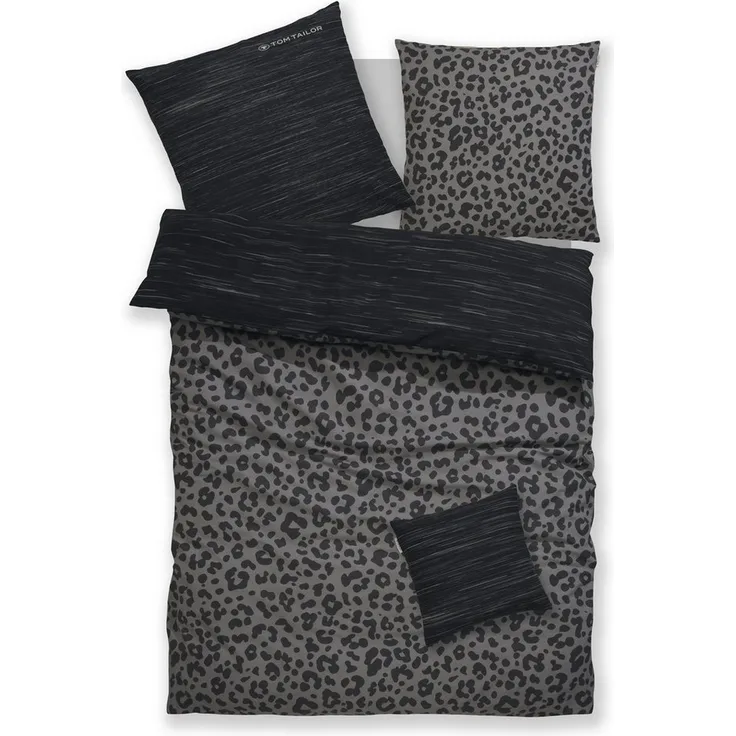 TOM TAILOR HOME Bettwäsche Ellja, Renforcé, 3 teilig, in Gr. 135x200 oder 155x220 cm, 100% Baumwolle, Leo Design