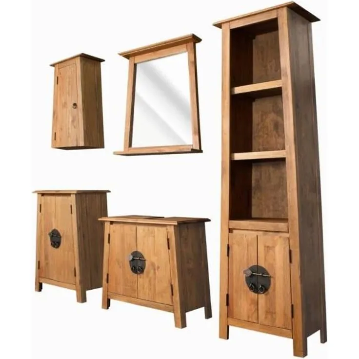 vidaXL 5-tlg. Badmöbel-Set Massivholz Kiefer 275425