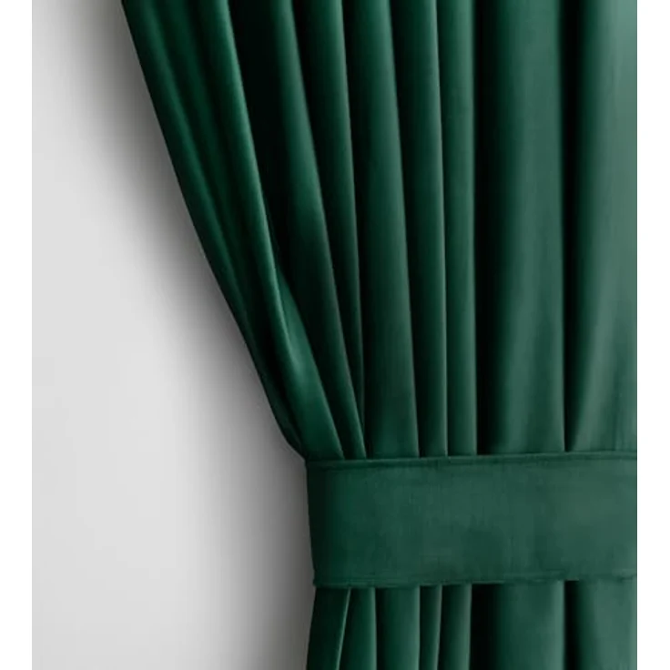 Restilo Gardine Gardine Multifunktionsband Kräuselband Vorhang Verdunkelnd Samt Textil (1 St), Kräuselband, verdunkelnd, Samt Textilien, mit Raffhalter – Bild 1