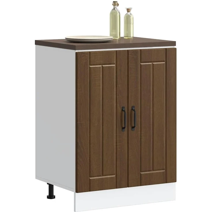 vidaXL Spülenunterschrank Lucca Braun Eichen-Optik Holzwerkstoff 853684 – Bild 2
